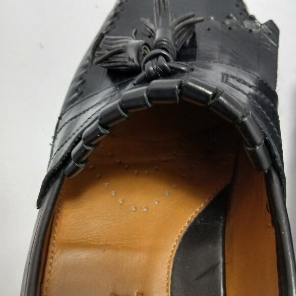 J Murphy By Johnson & Murphy Stanza II /Leather Tassel Loafers/Black/Size 11 1/2 - Picture 6 of 10